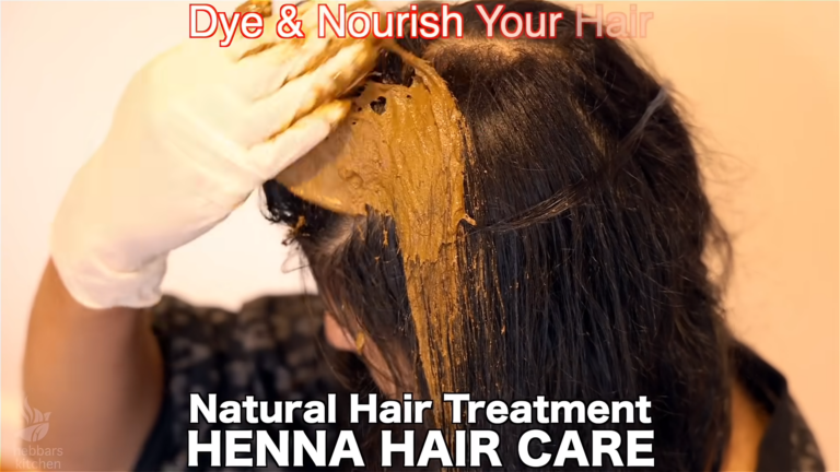 Natural Hair Mask with Henna and Almond Oil for Shiny Hair